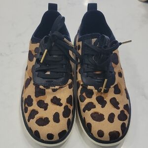 Cole Haan Zerogrand Leopard Print Sneakers Calf Hair Sz 7